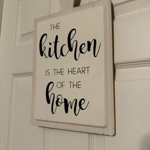 White and Black Kitchen Tools Wall Sign